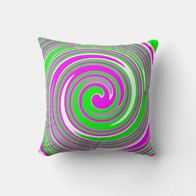 Colorful swirl pattern throw pillow (Front)