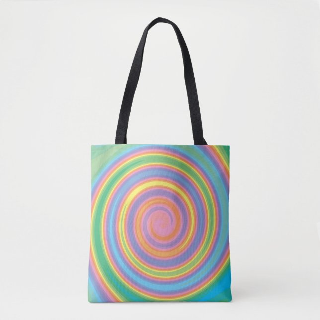 Colorful swirl pattern tote bag (Front)