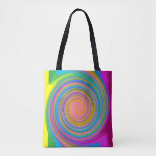 Colorful swirl pattern tote bag
