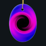 Colorful swirling black hole ceramic ornament<br><div class="desc">Pink and blue abstract swirling black hole</div>