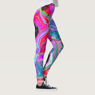 Colorful Swirls Abstract Fluid Art    Leggings