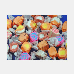 Colorful taffy candy doormat