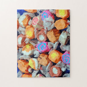 Colorful taffy candy print puzzle