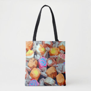 Colorful taffy candy tote bag
