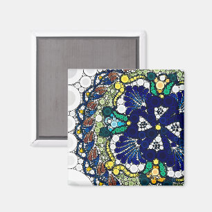colorful talavera pottery mexican blue photo art magnet