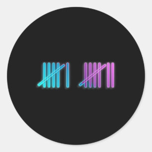 Colorful Tally Marks Counting 67 Meme Slang 6 7 Br Classic Round Sticker