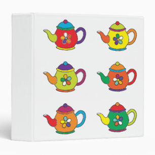 COLORFUL TEAPOTS BINDER