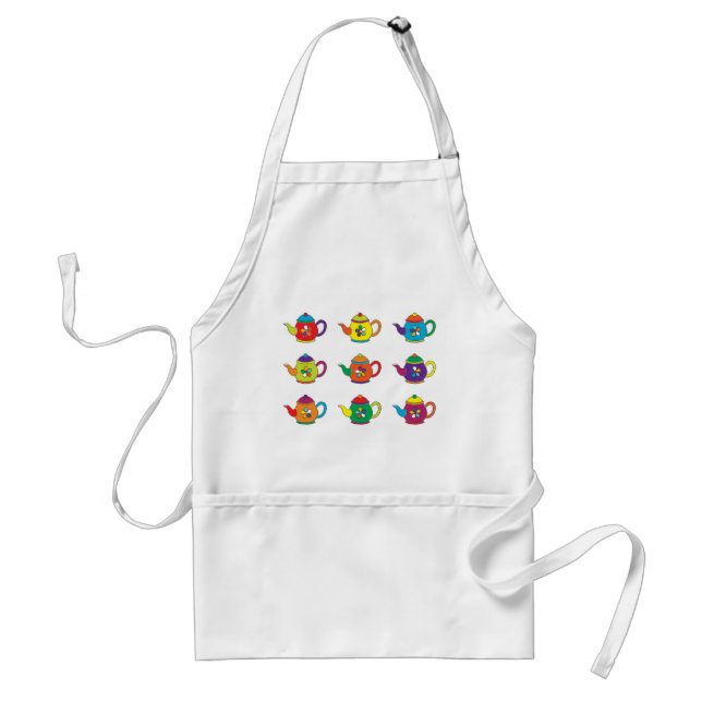 COLORFUL TEAPOTS STANDARD APRON (Front)