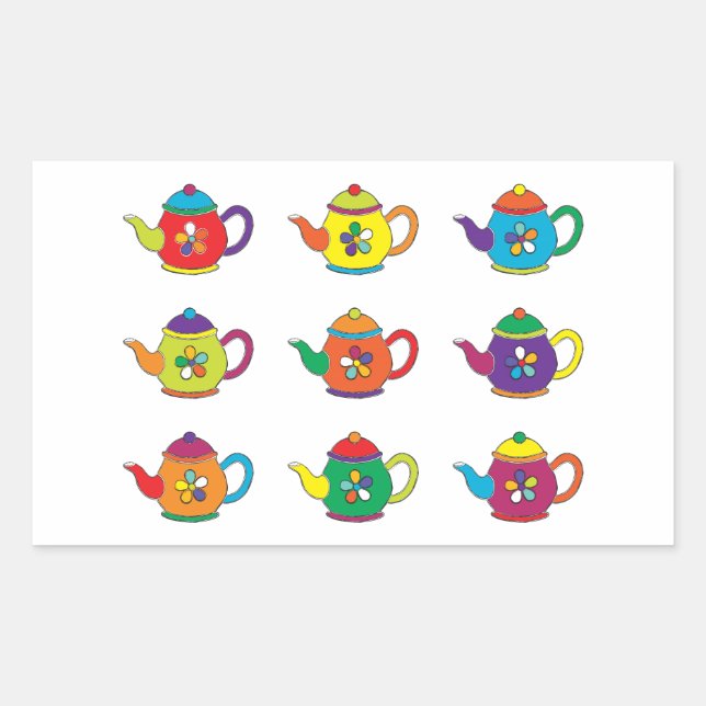 COLORFUL TEAPOTS STICKER (Front)