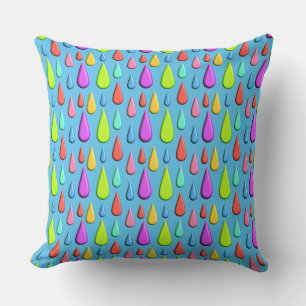 Colorful Tear drop, rain drop Pattern Throw Pillow