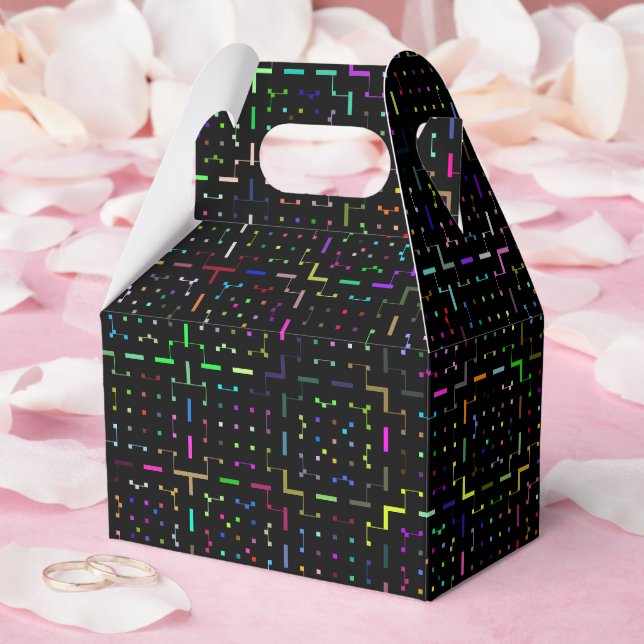 Colorful tech coding electronics pattern  favor box (Wedding)
