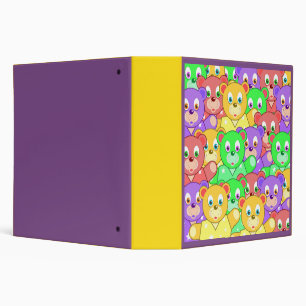 COLORFUL TEDDY BEARS BINDER