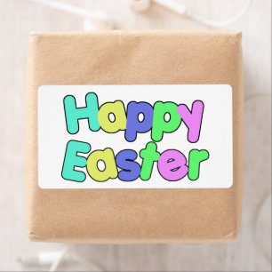 Colorful Text Happy Easter  