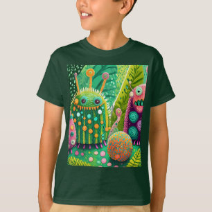 Colorful, textured monsters with patterns T-Shirt