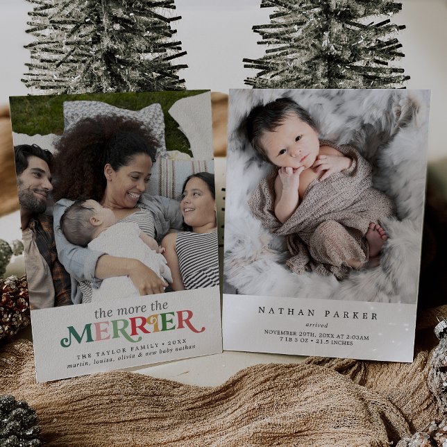 Colorful The More The Merrier Birth Announcement (Creator Uploaded)