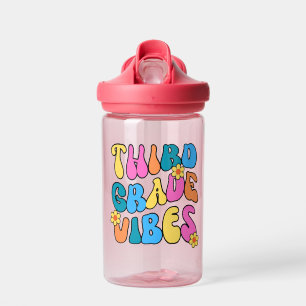 Colorful Third Grade Vibes– Back to  school Retro Water Bottle