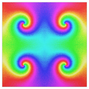 Colorful Tie Dye Rainbow Swirl Hippie Boho Chic Fabric