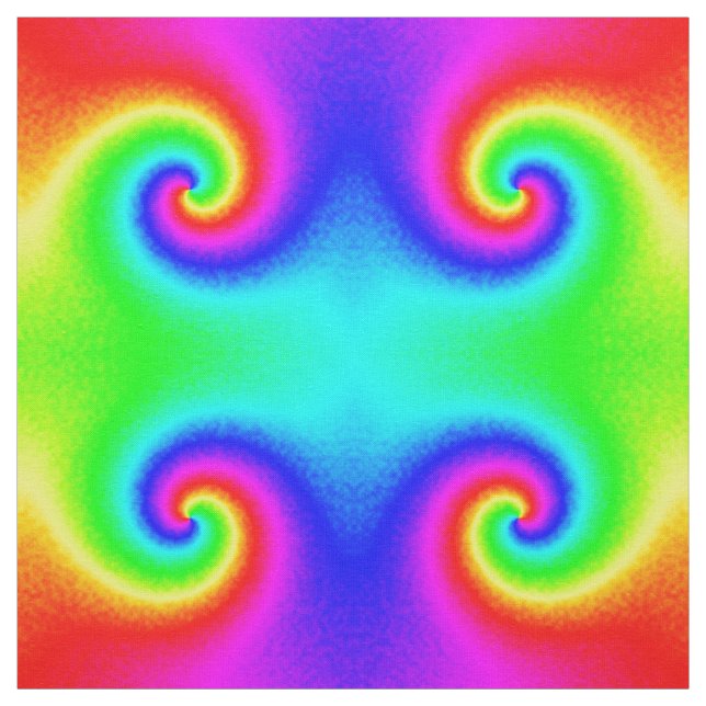 Colorful Tie Dye Rainbow Swirl Hippie Boho Chic Fabric (Swatch)