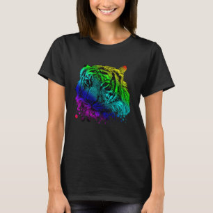 Colorful Tiger Head design Women Man and Kids Tige T-Shirt
