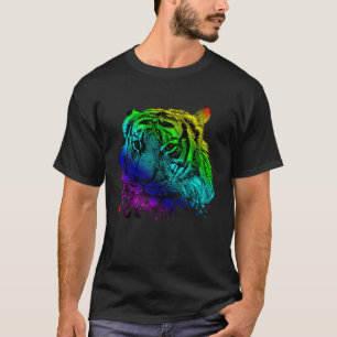 Colorful Tiger Head design Women Man and Kids Tige T-Shirt