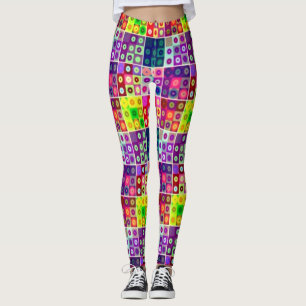 colorful tile pattern  leggings