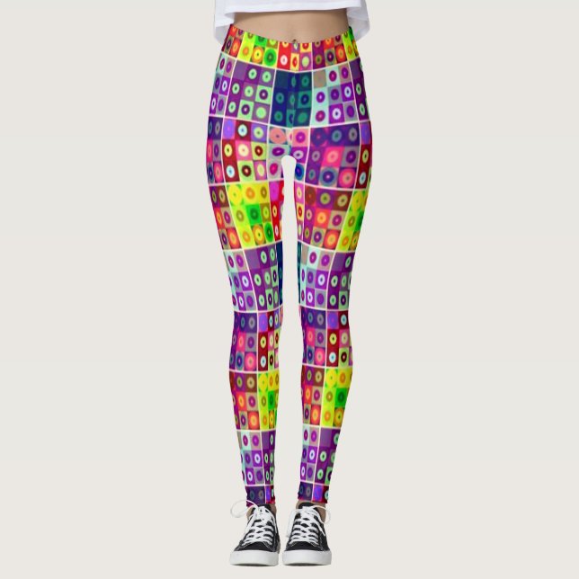 colorful tile pattern  leggings (Front)