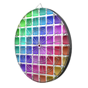 COLORFUL TILE SQUARES DARTBOARD