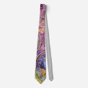 Colorful Time Astrology Abstract Tie