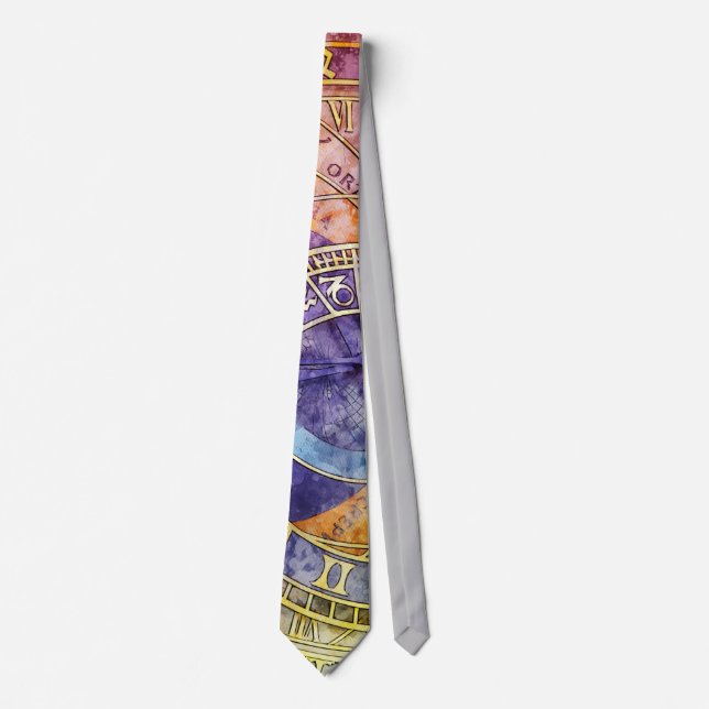 Colorful Time Astrology Abstract Tie (Front)