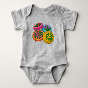 Colorful Tire Planters – Bright Floral Garden Baby Bodysuit