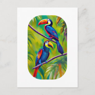 Colorful Toucan Bird Art Postcard