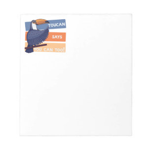Colorful Toucan Bird with Positive Message Notepad