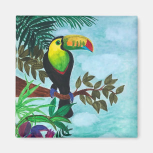 Colorful Toucan Tropical Rainforest Magnet