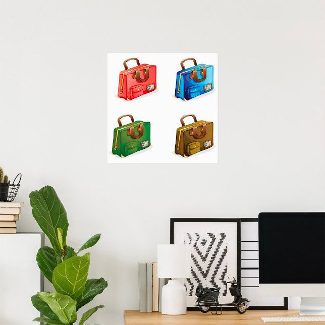 Colorful Travel Briefcase Collection Poster (Creator Uploaded)