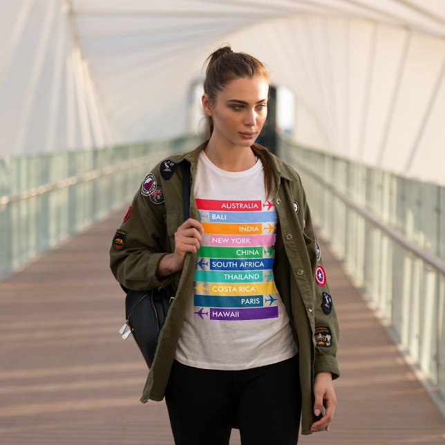 Colorful Travel Bucket List T-Shirt (Creator Uploaded)