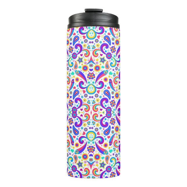 Colorful travel mug with vibrant (Front)