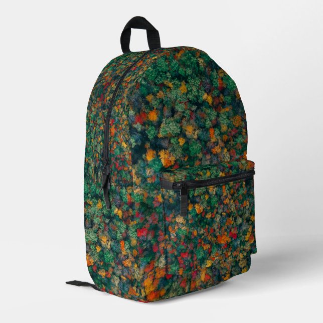 Colorful Treetops Printed Backpack (Back Corner Left)