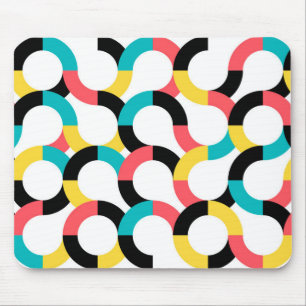 Colorful, trendy, cheerful, fun modern geometric mouse pad