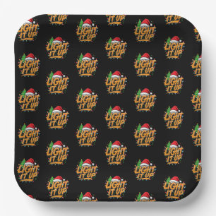 Colorful Trendy Christmas  Paper Plate