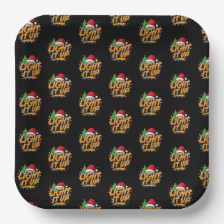 Colorful Trendy Christmas Paper Plate