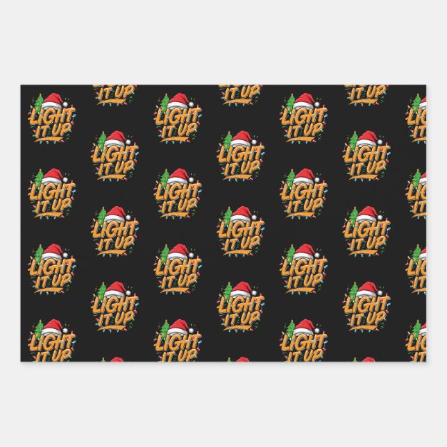 Colorful Trendy Christmas Wrapping paper (Front)