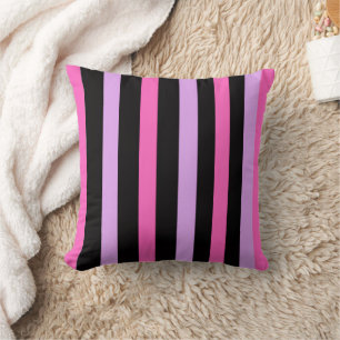 Colorful Trendy pink and black Throw Pillow