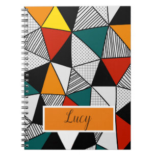 colorful triangles geometric pattern notebook