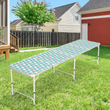 Colorful Triangles Pattern Beer Pong Table