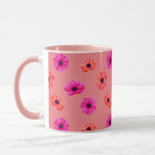 Colorful Tropical 3D Spring Flowers Pattern  Mug