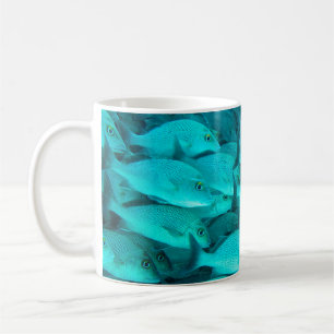 Colorful tropical fish and coral reef in the ocean coffee mug