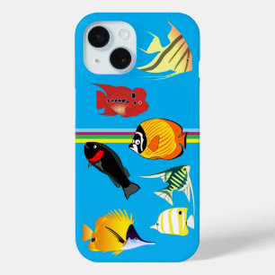 Colorful Tropical Fish on Blue Phone Case