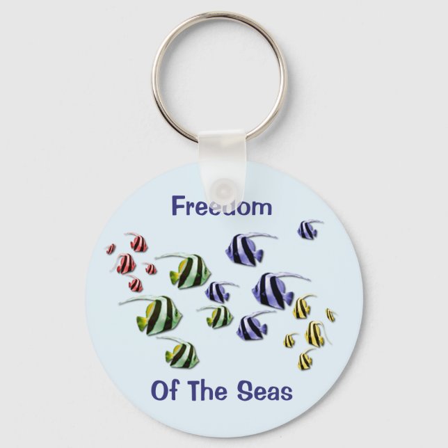 Colorful Tropical Fish Swimming Free Keyring (Front)