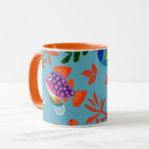 Colorful Tropical Fish Underwater Pattern Mug