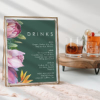 Colorful Tropical Floral | Green Wedding Drinks